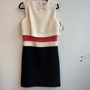 NWT Milly Wool Blend Color Blocked Sleeveless Above the Knee Dress Size 6